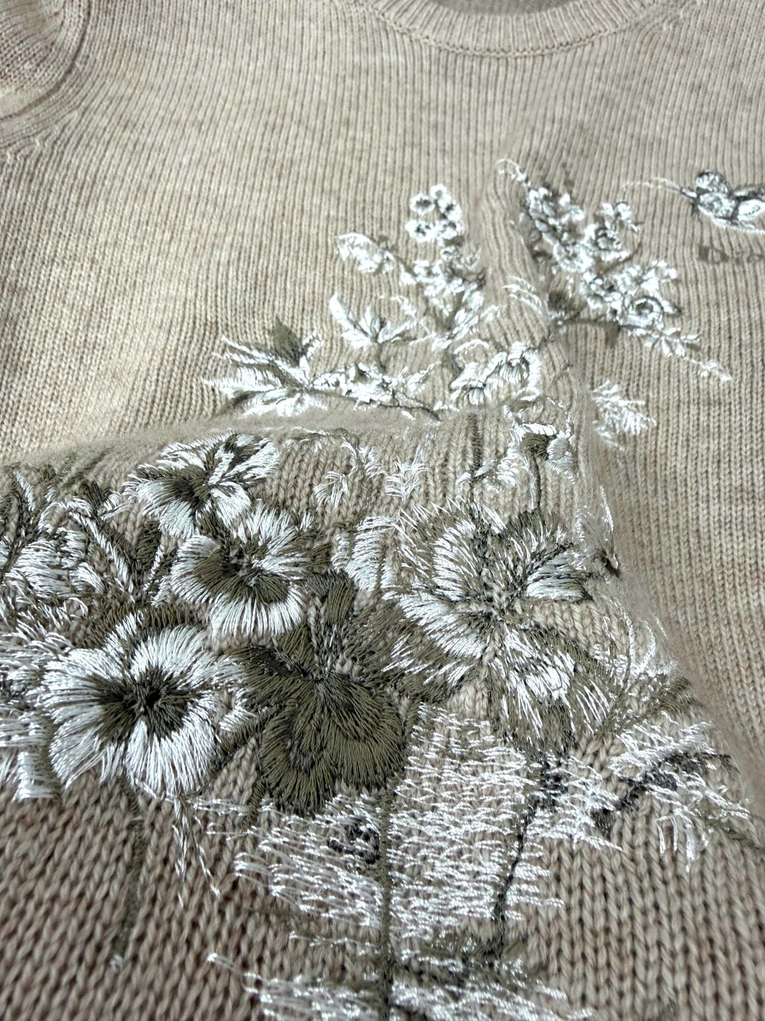 CD 26s Embroidered Long-Sleeved Shirt Khaki Cashmere 414830