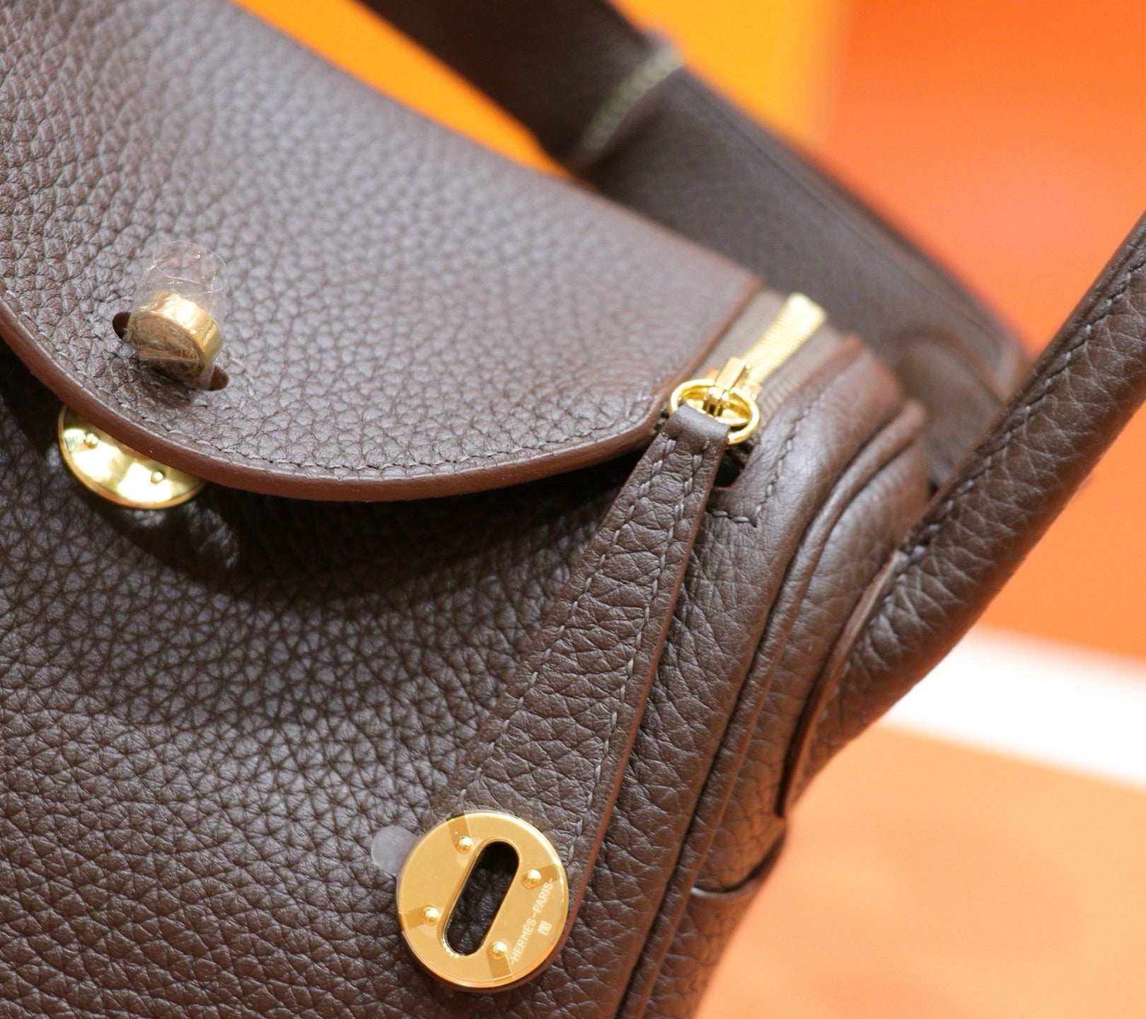 HM Mini Lindy Bag 20cm Coffee Togo Leather 270314