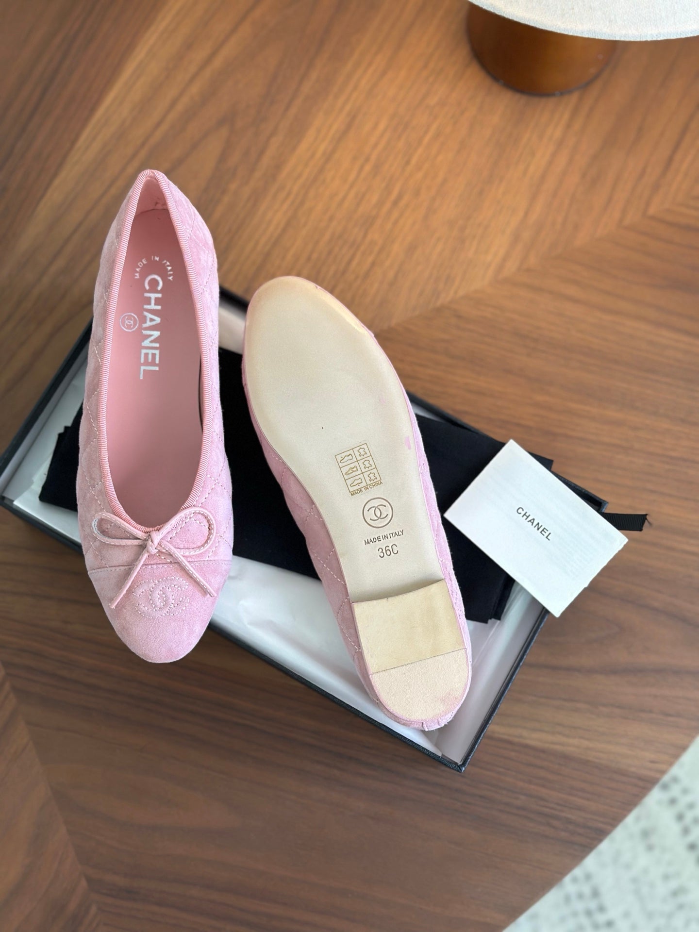 CC 26s Ballet Flat Light Pink Suede 938168