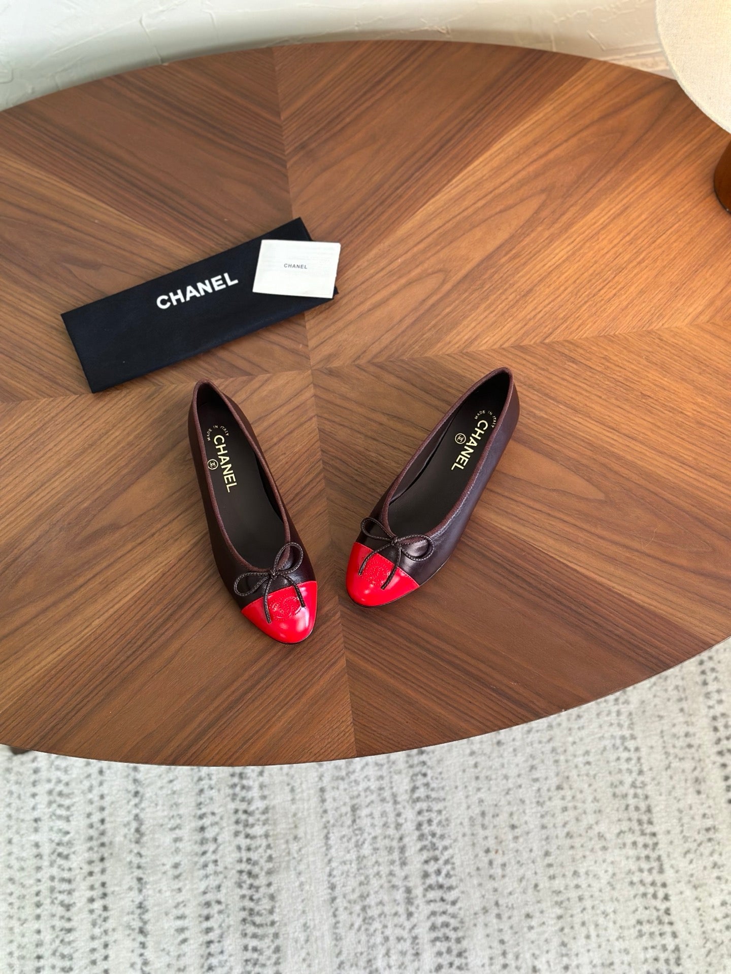 CC 26s Ballet Flat Brown Red Calfskin 938172