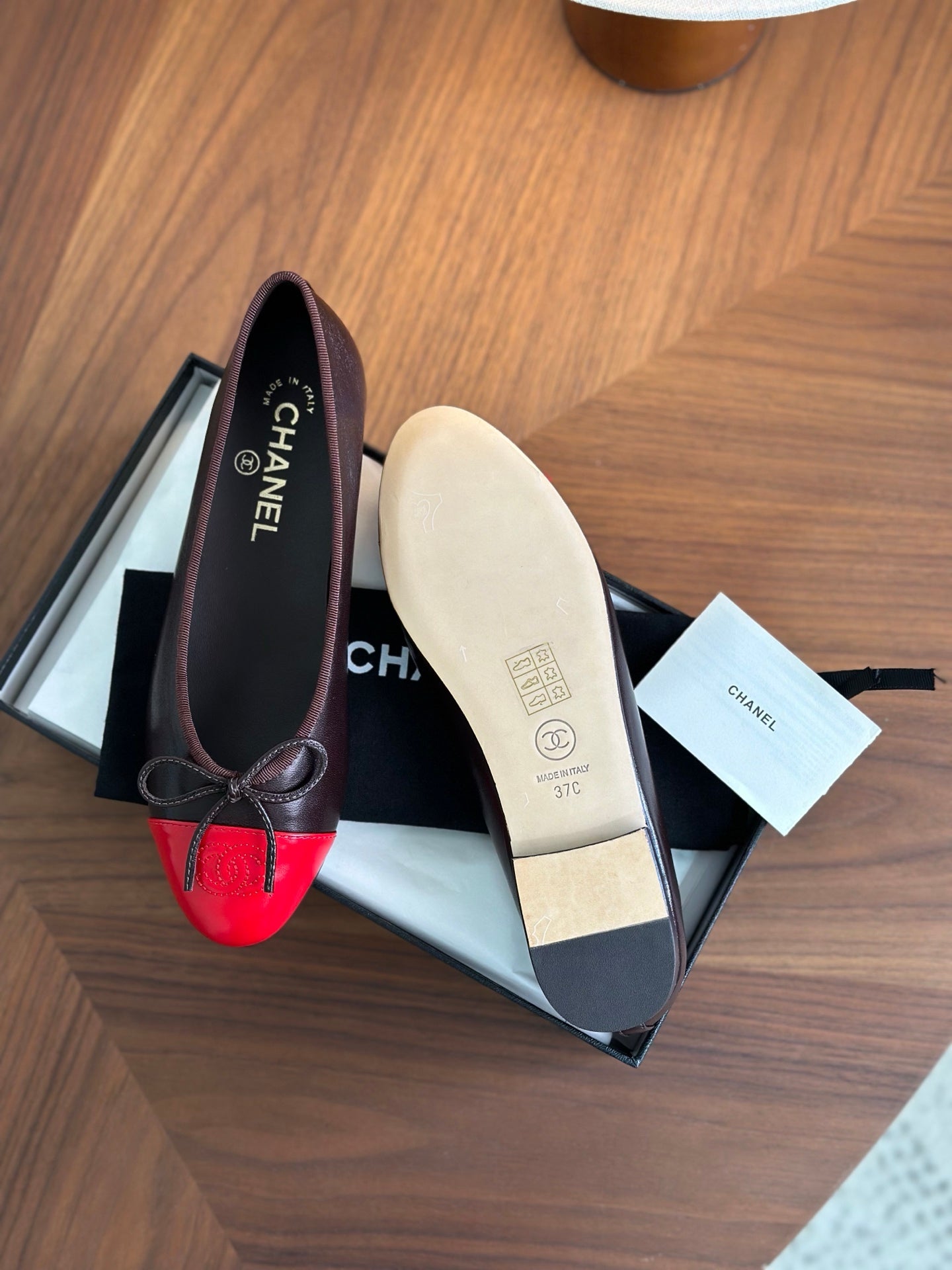 CC 26s Ballet Flat Brown Red Calfskin 938172