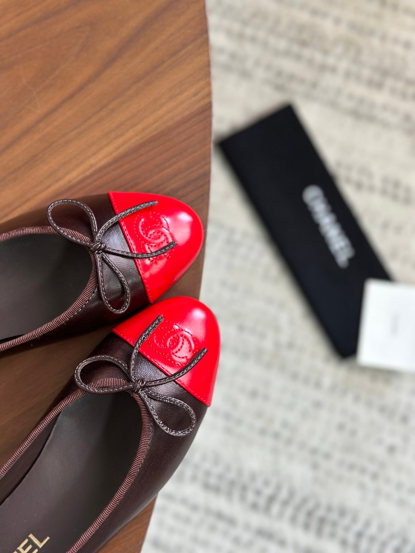 CC 26s Ballet Flat Brown Red Calfskin 938172