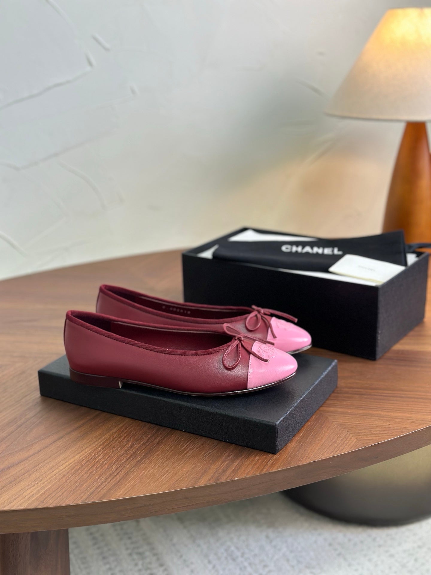CC 26s Ballet Flat Pink Red Calfskin 938173