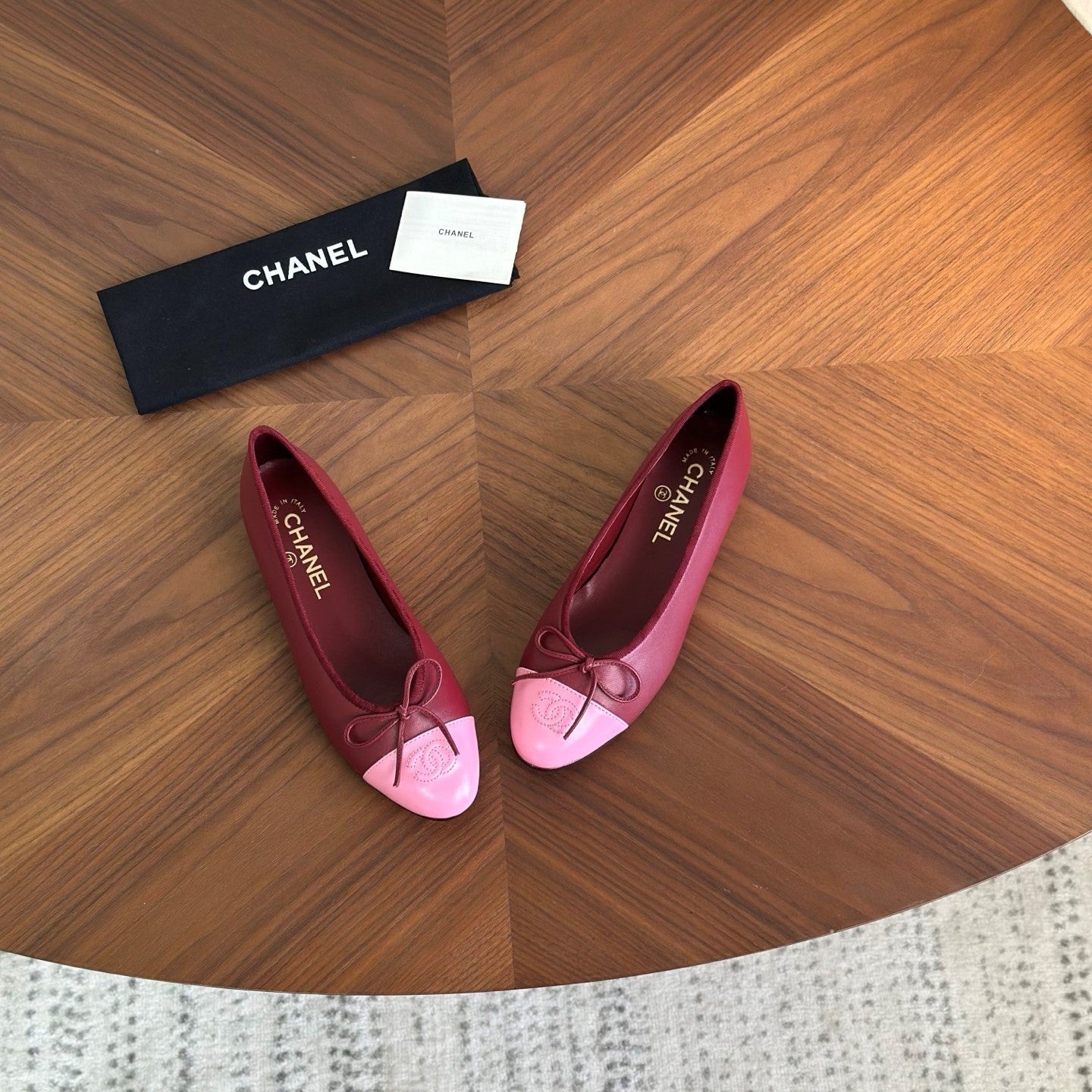 CC 26s Ballet Flat Pink Red Calfskin 938173