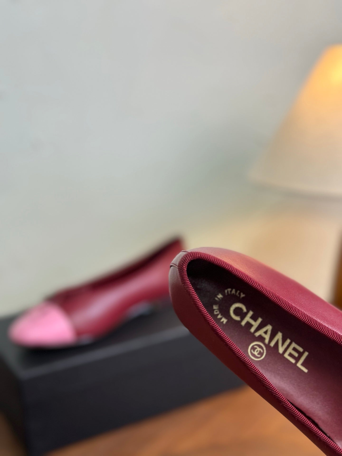 CC 26s Ballet Flat Pink Red Calfskin 938173