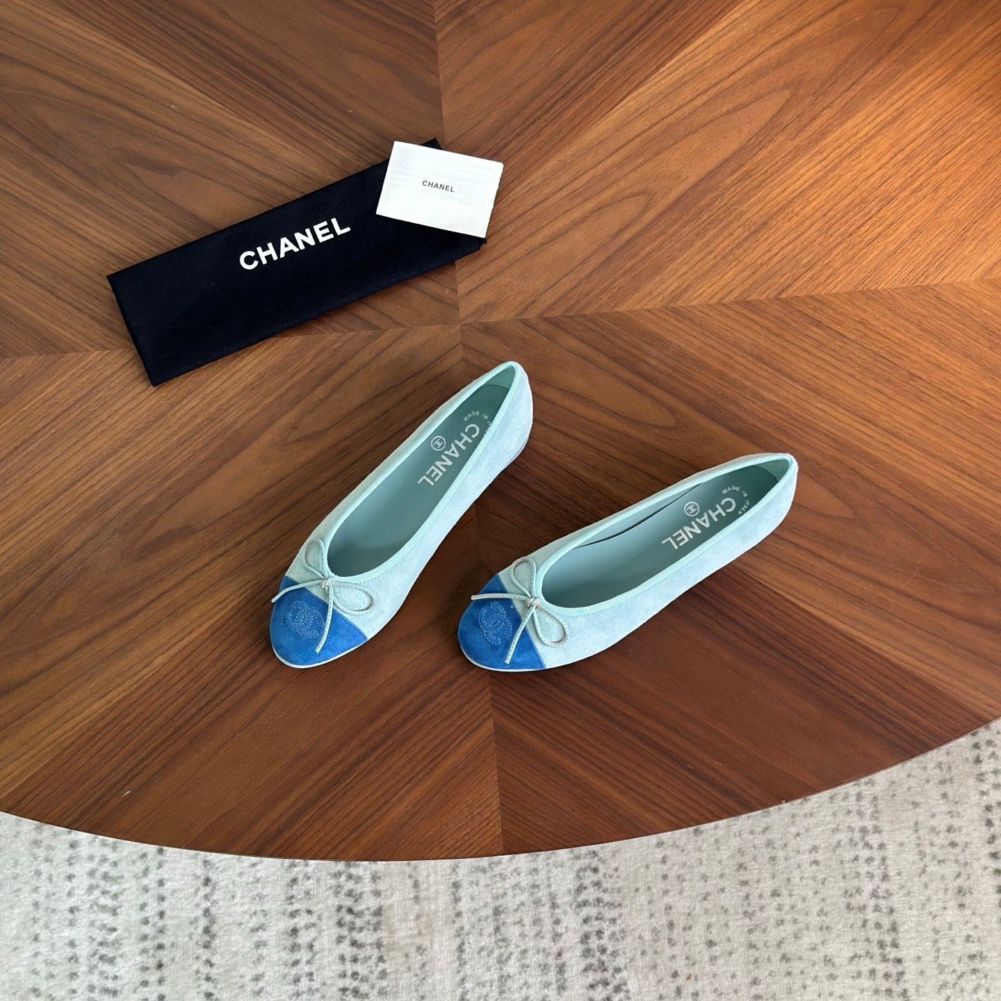 CC 26s Ballet Flat Light Blue Dark Blue Suede 938181