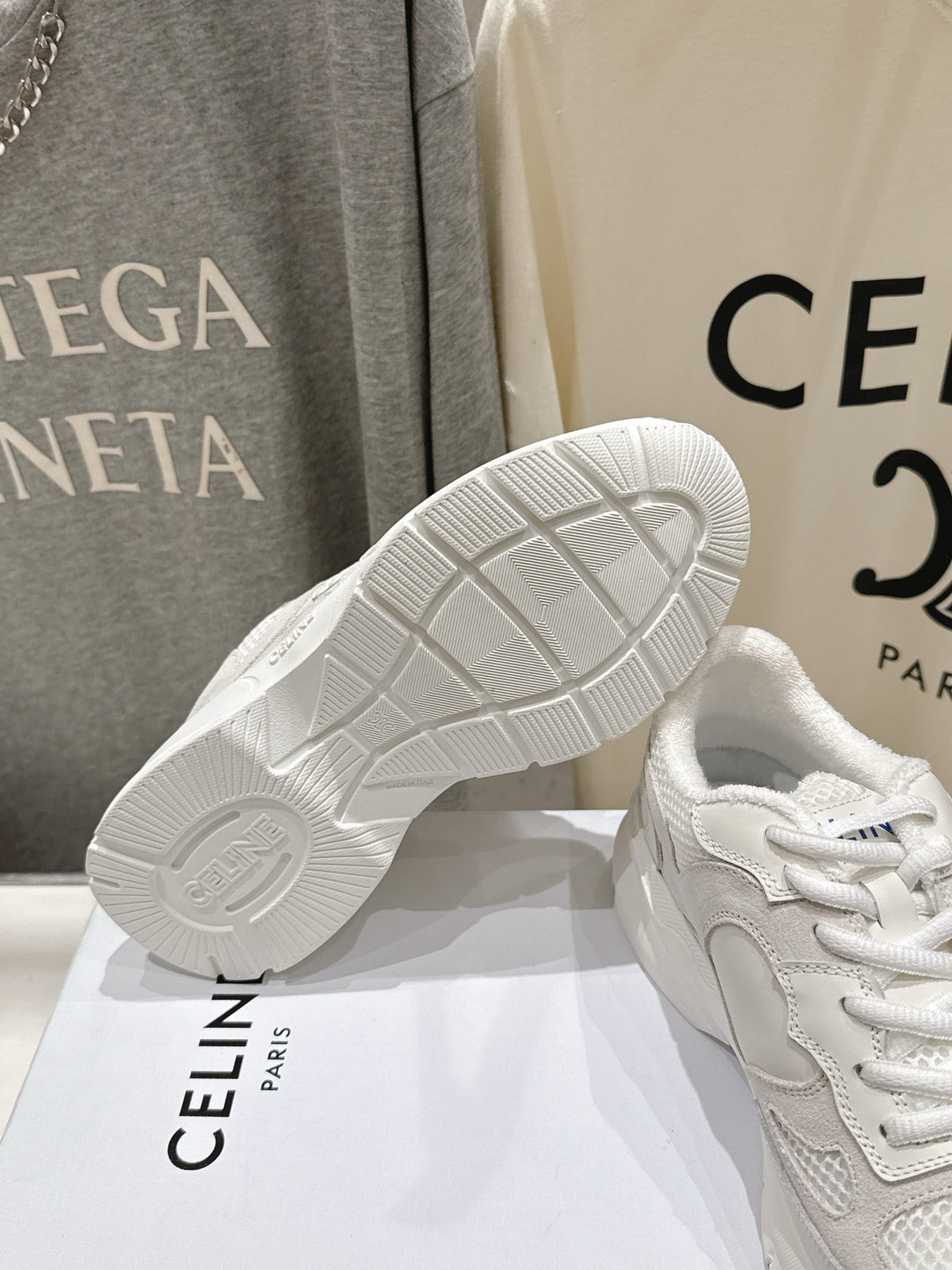 CE 26s Runner Sneakers 4cm White Suede Mesh 100142