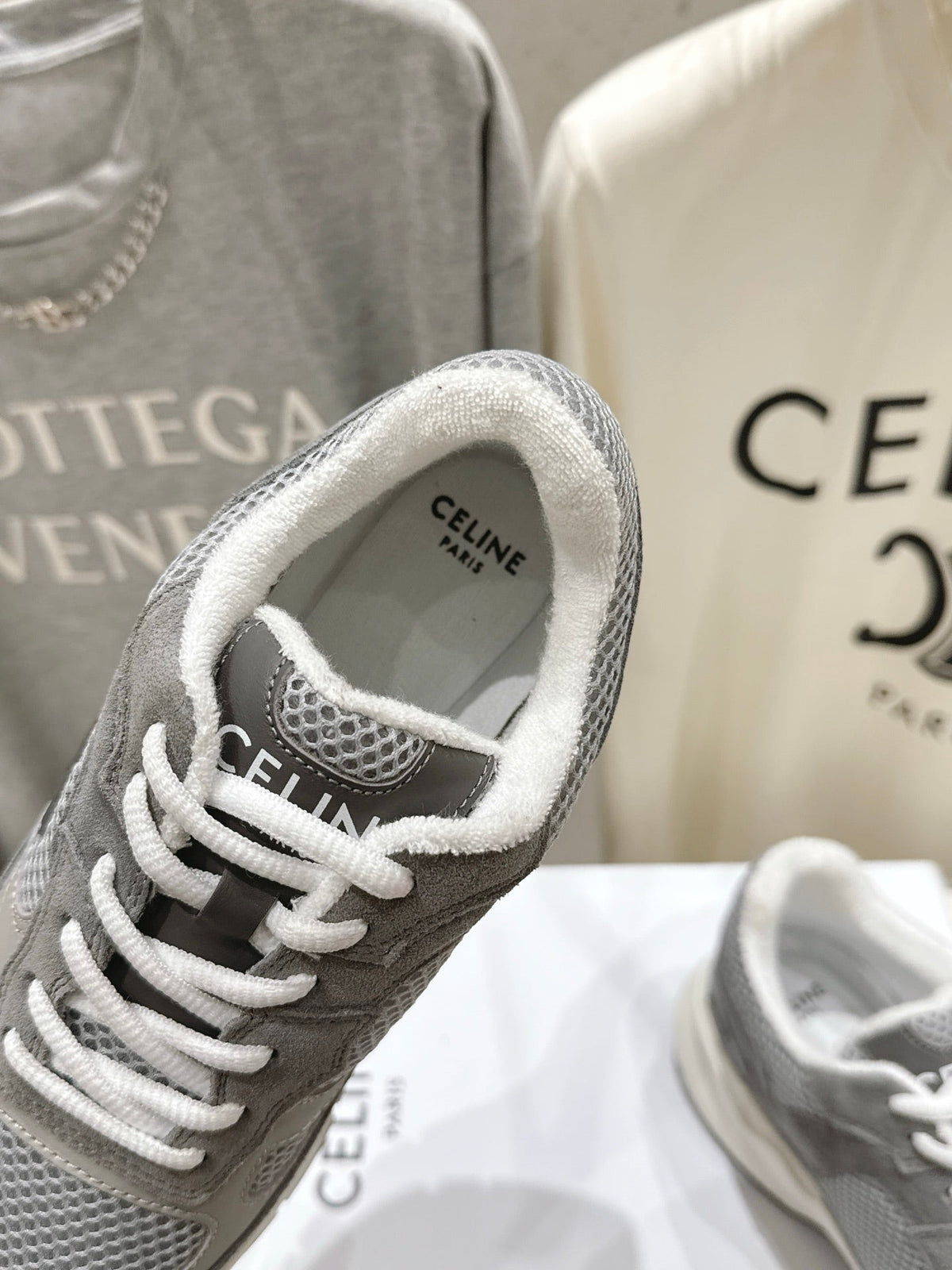 CE 26s Runner Sneakers 4cm Grey Suede Mesh 100143