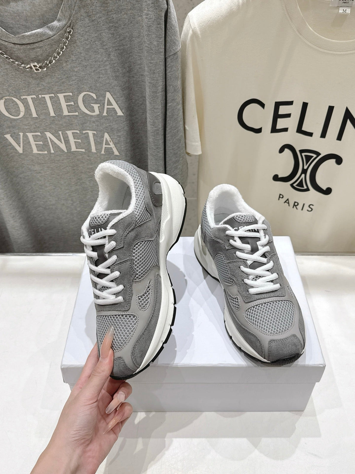 CE 26s Runner Sneakers 4cm Grey Suede Mesh 100143