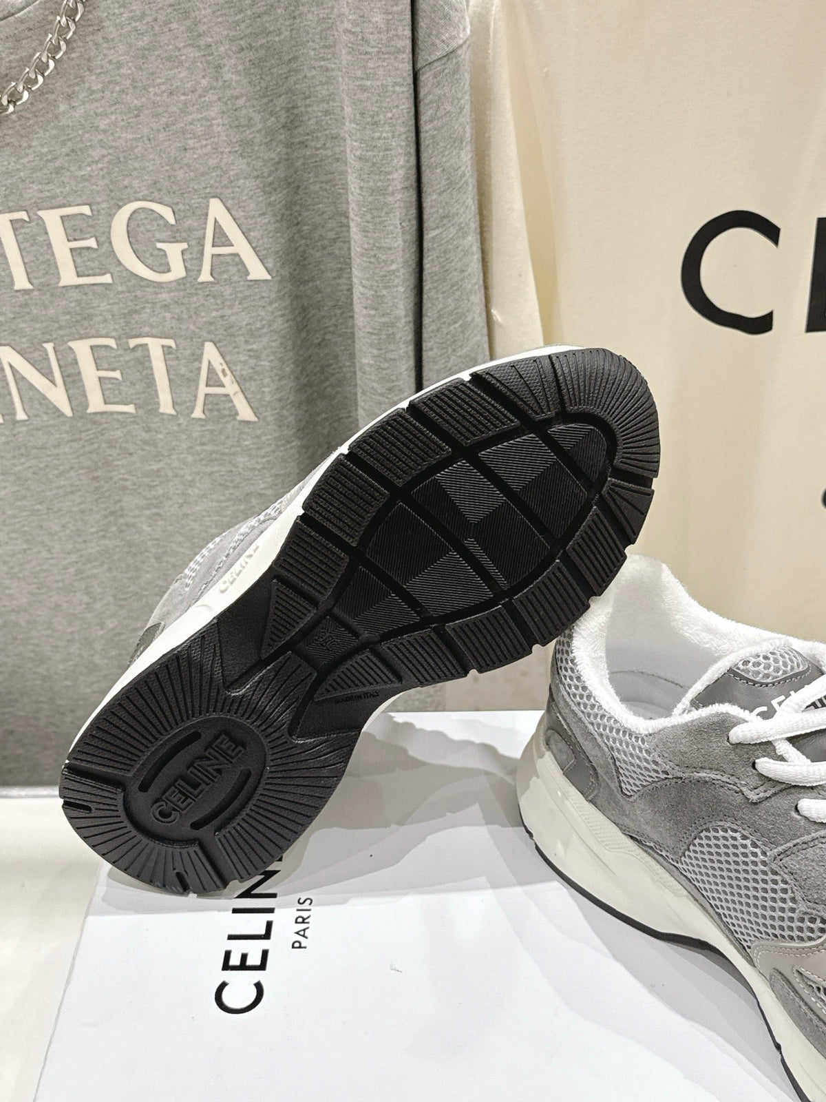 CE 26s Runner Sneakers 4cm Grey Suede Mesh 100143