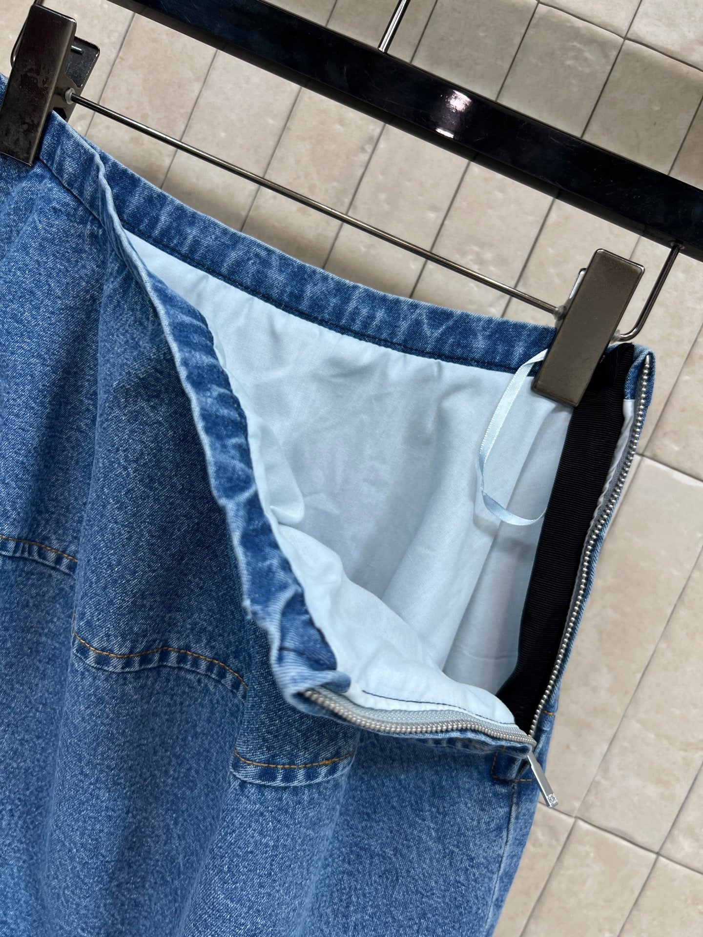 Loewe Balloon Skirt Blue Cotton 402851
