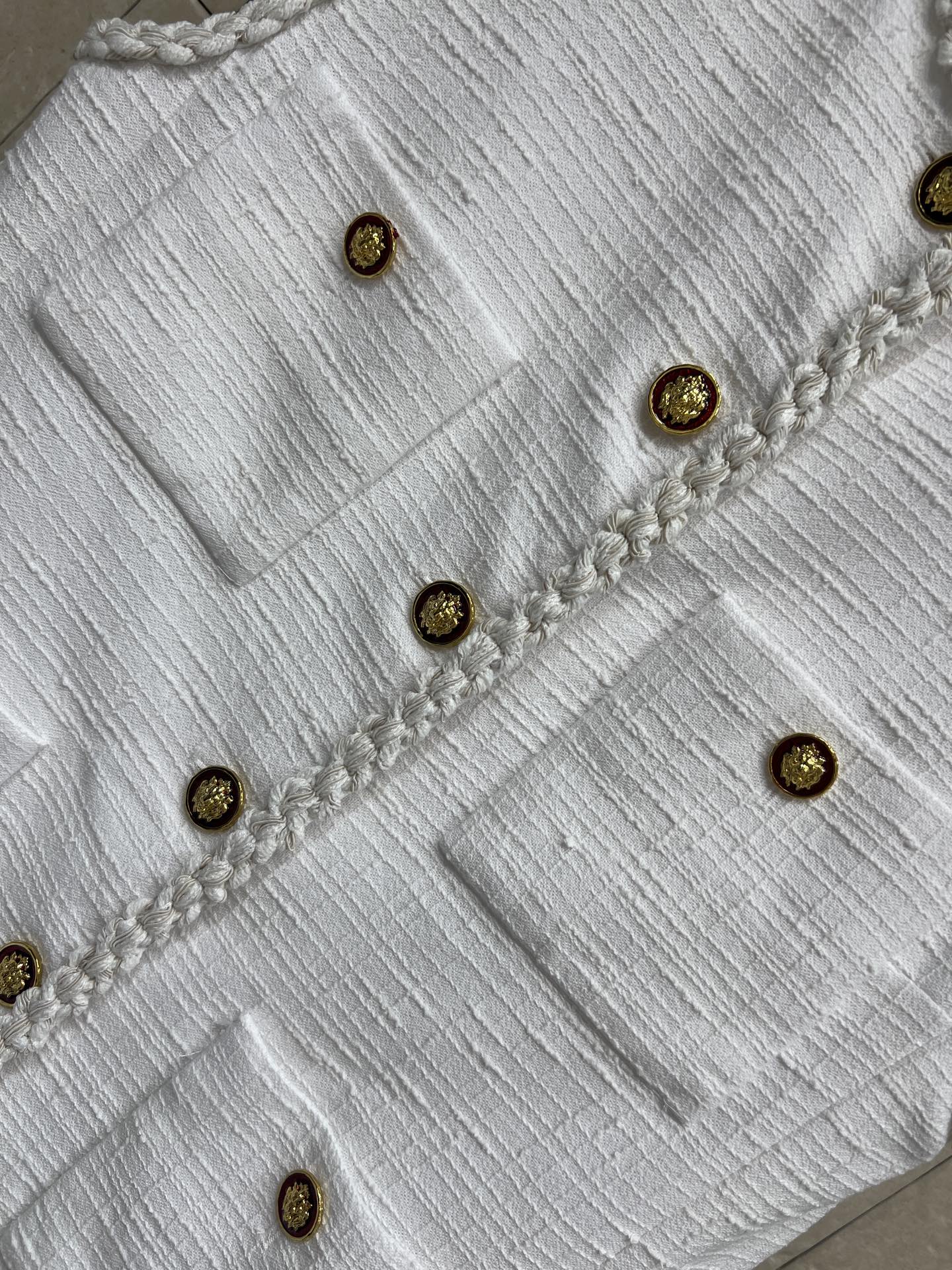 CC 26s Vest White Tweed Cotton 414763