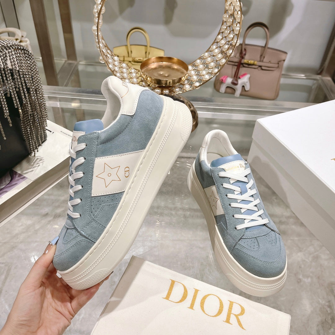 cd star sneaker white calfskin rock gray suede