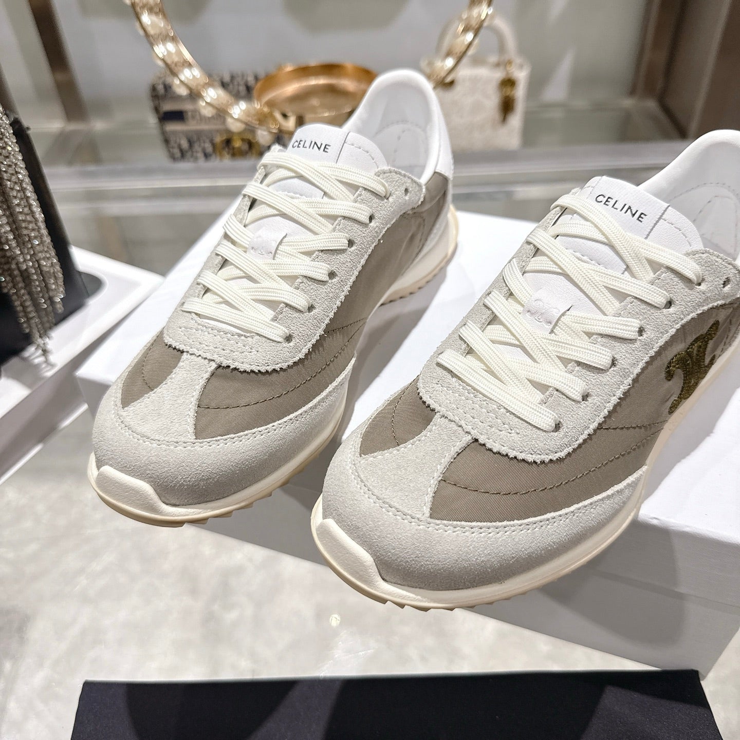 Celine Racer Sneaker Grey Suede Lace 679824