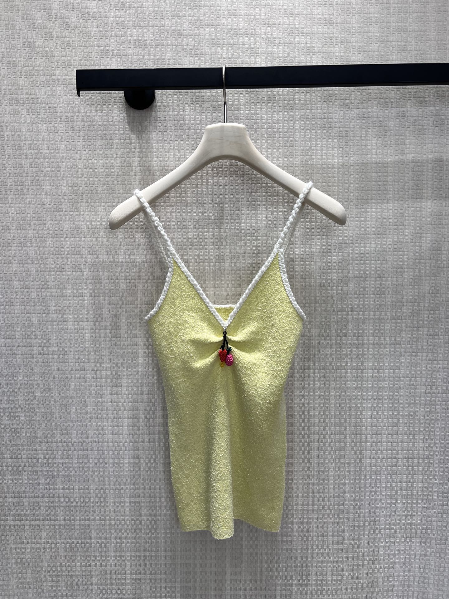 Prada Pollen Yellow Cotton Bouclé Top 400562