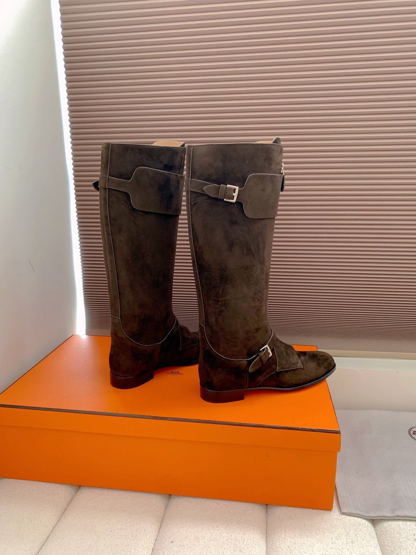 HM Riding Boots Dark Chocolate Suede 464362