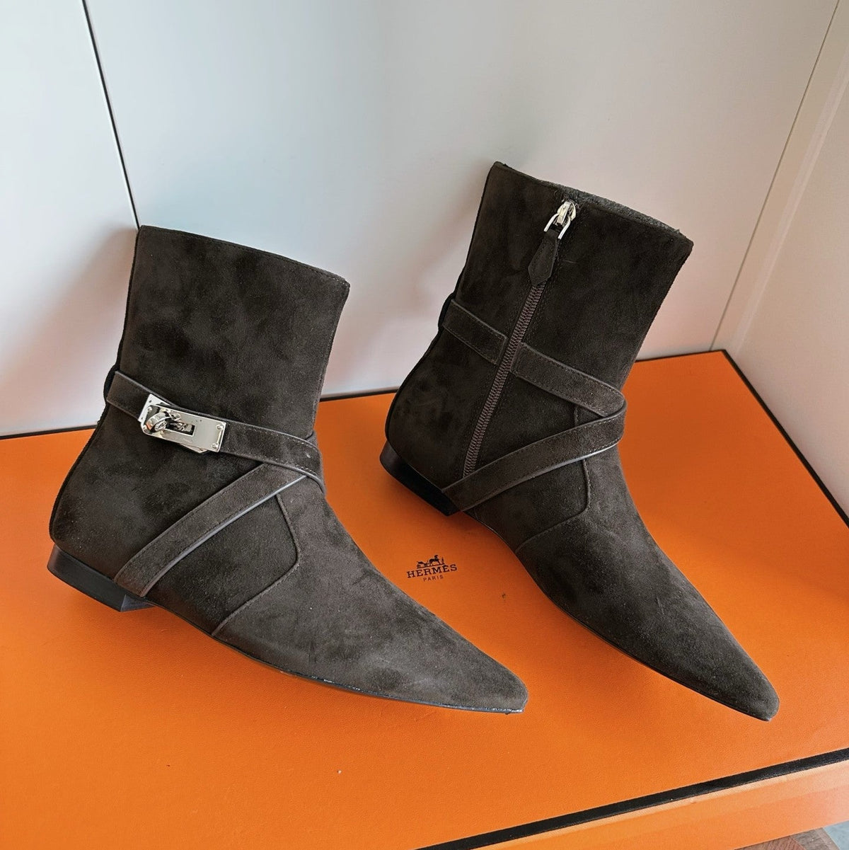 HM 26s Nice Ankle Boots 1.5cm Ebène Suede 149081