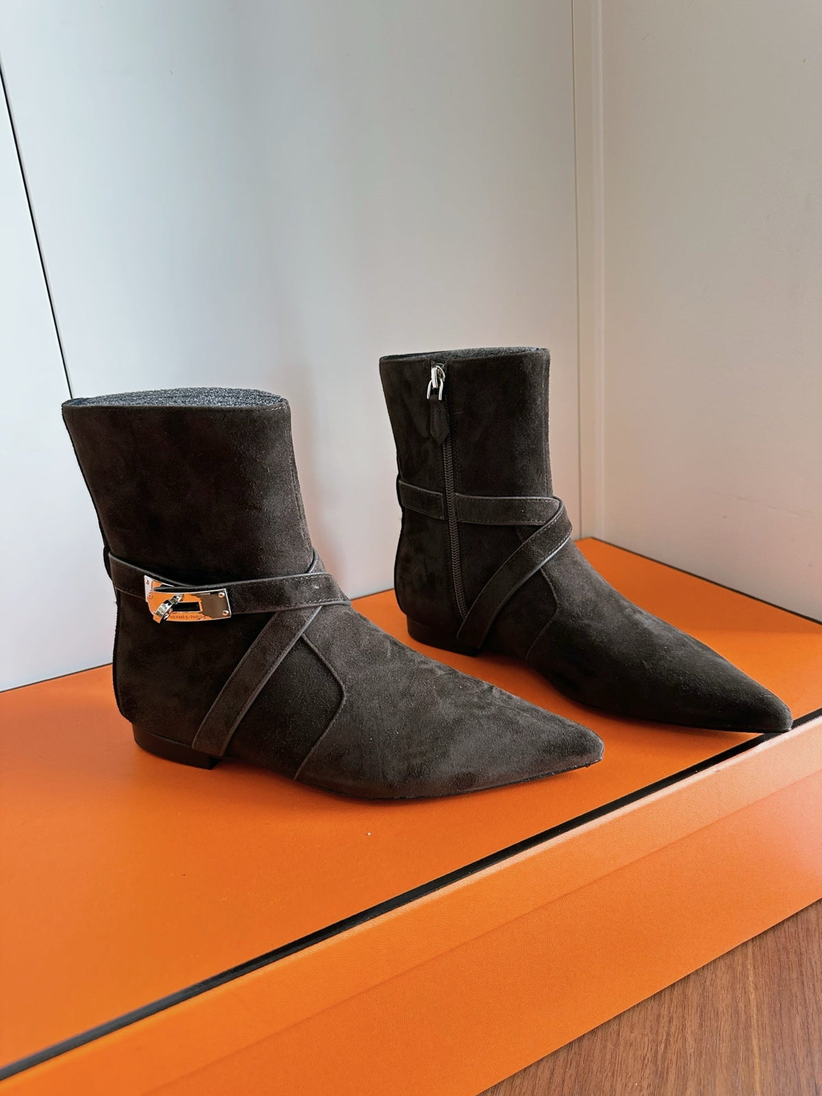 HM 26s Nice Ankle Boots 1.5cm Ebène Suede 149081