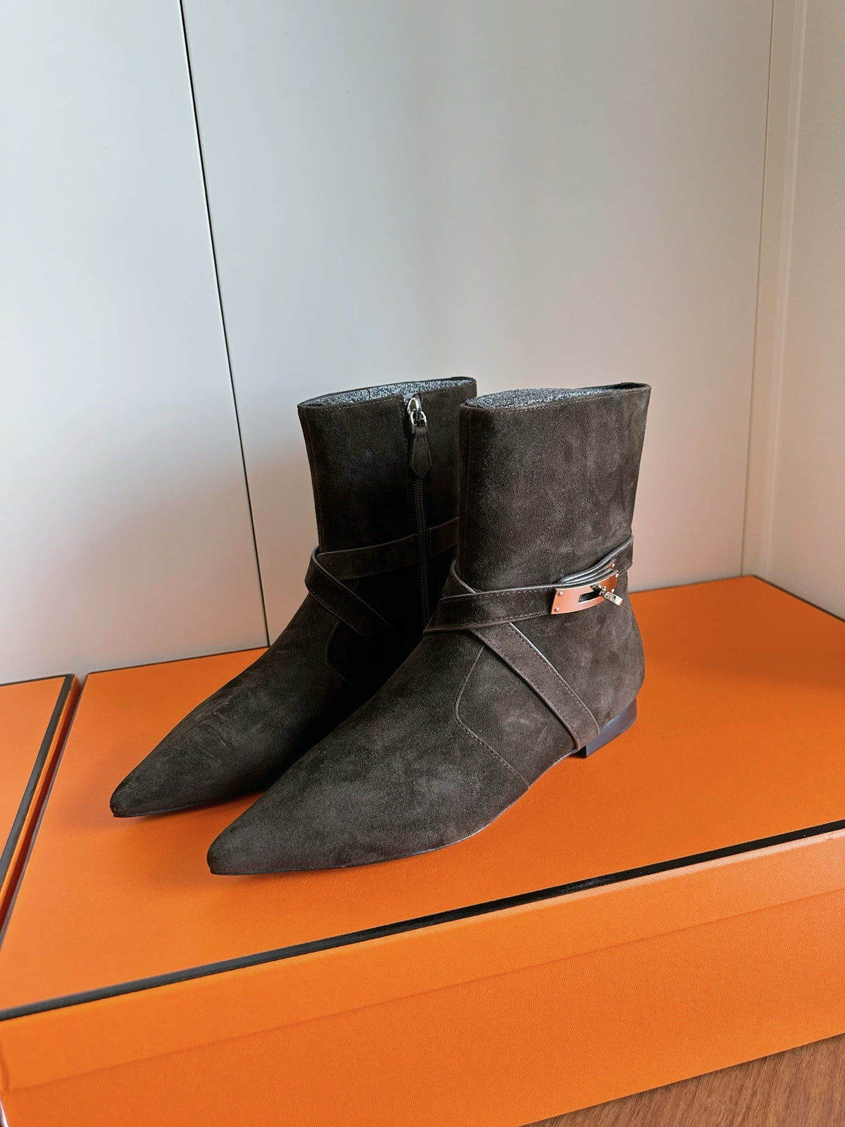 HM 26s Nice Ankle Boots 1.5cm Ebène Suede 149081