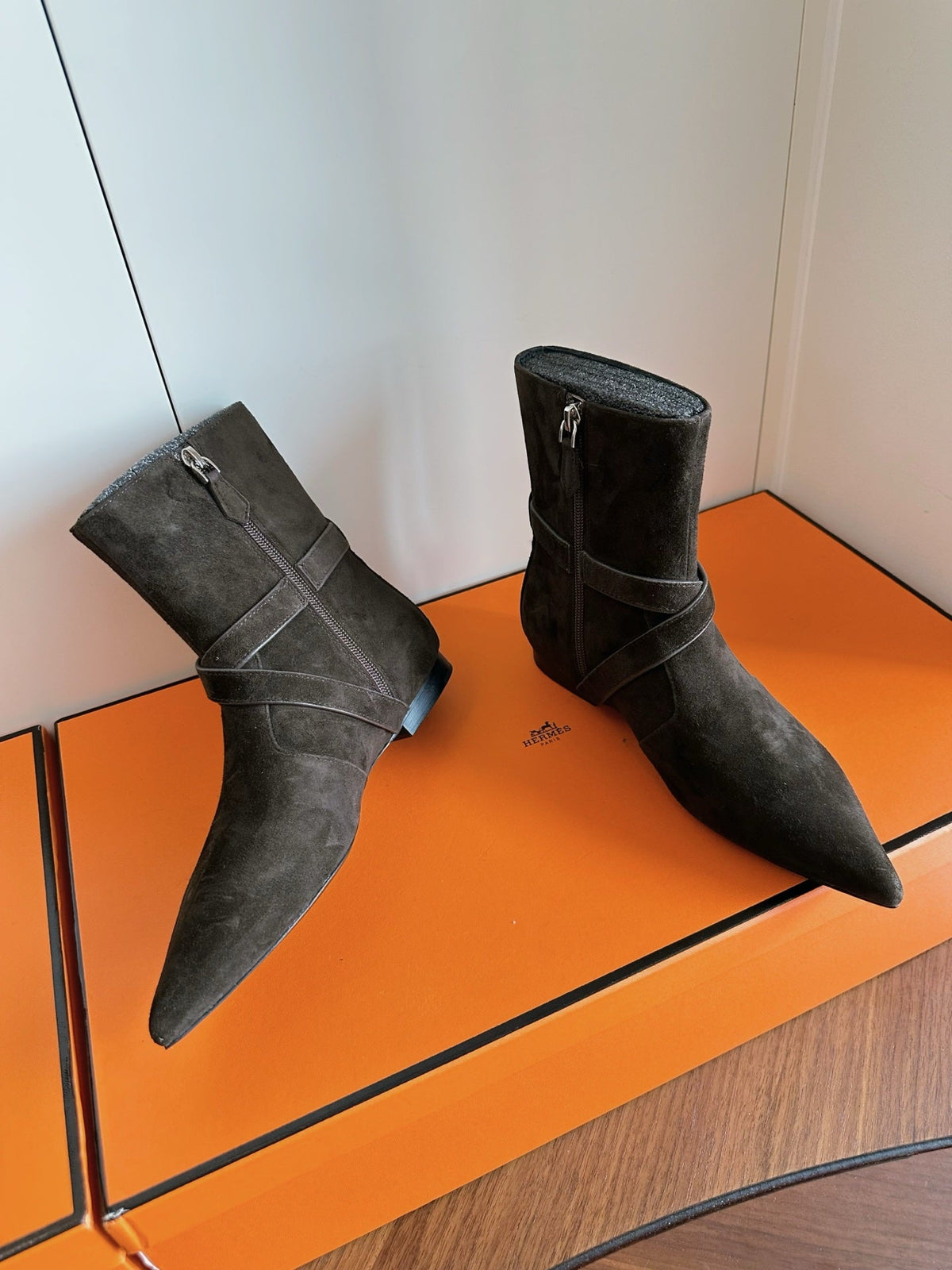 HM 26s Nice Ankle Boots 1.5cm Ebène Suede 149081