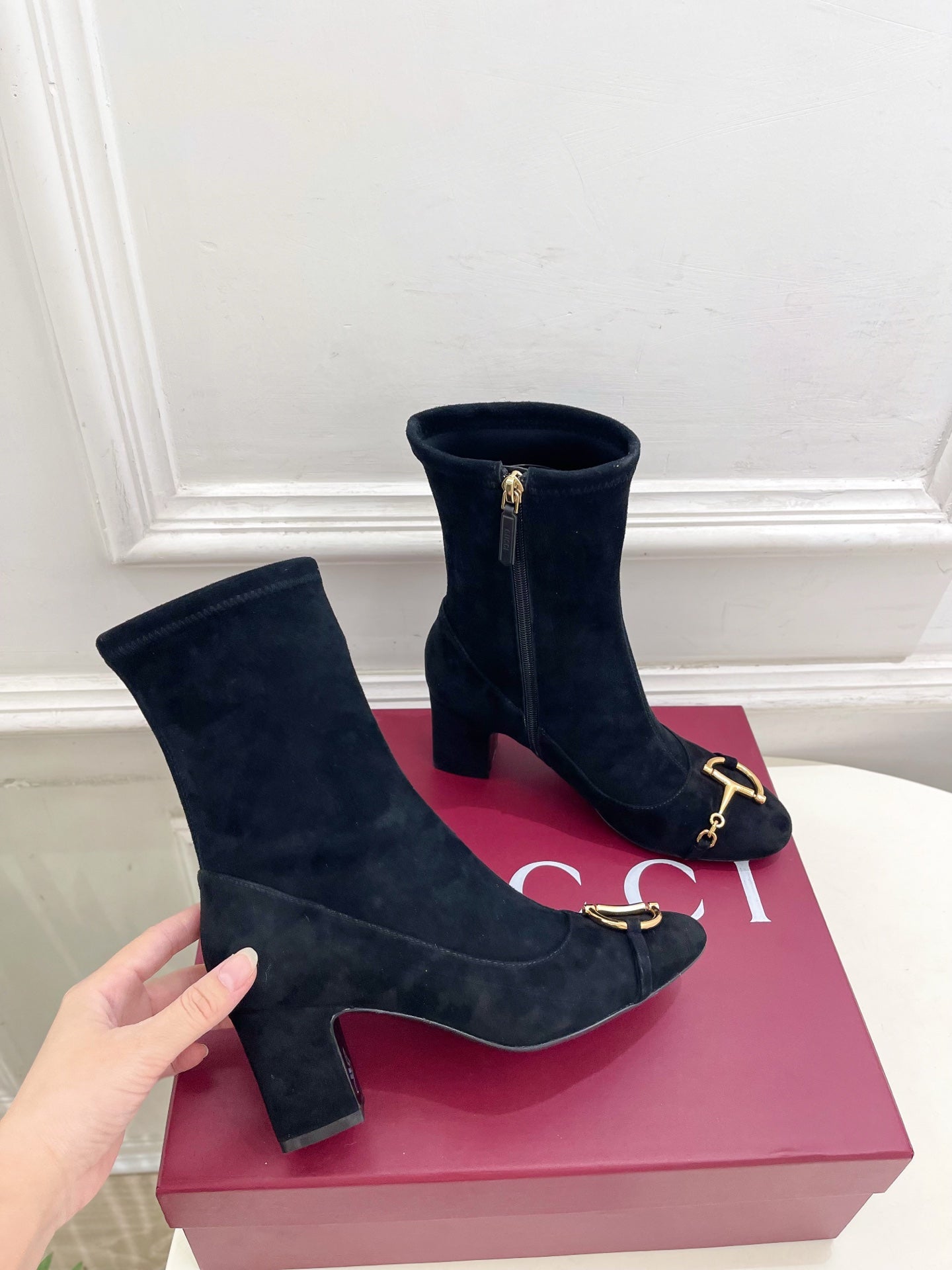 GG ankle boots black suede 536054