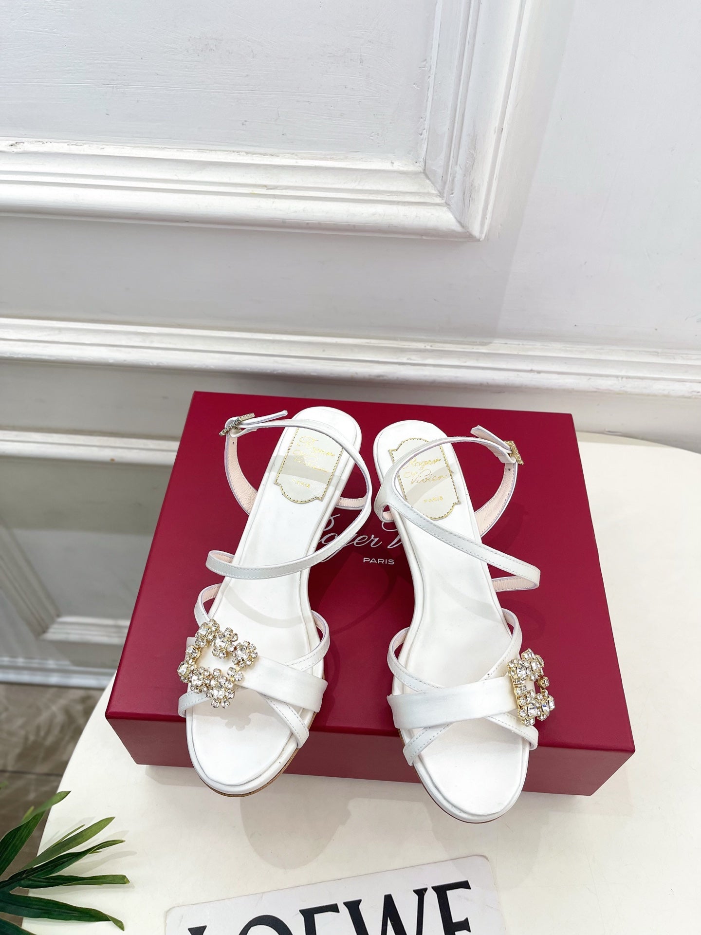 RV Efflorescence Sandals 6.5cm White Satin 631970