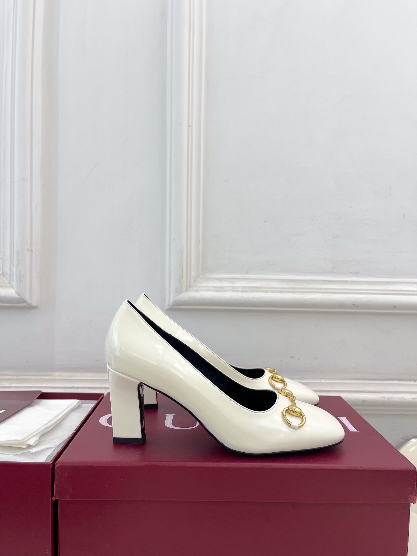 GG 26s Signora Pump 7.5cm White Leather 640306