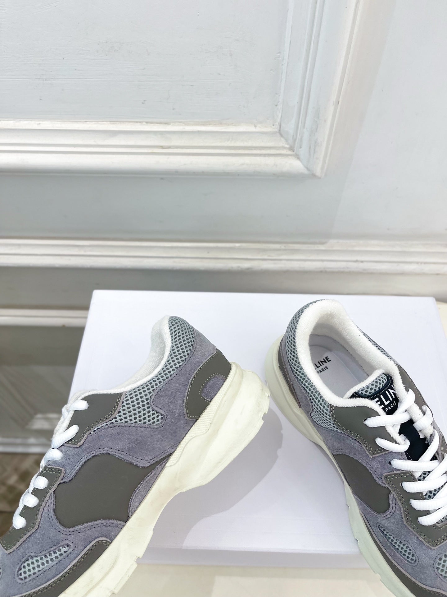 Celine 26s Runner Sneaker Grey Mesh Suede 947585