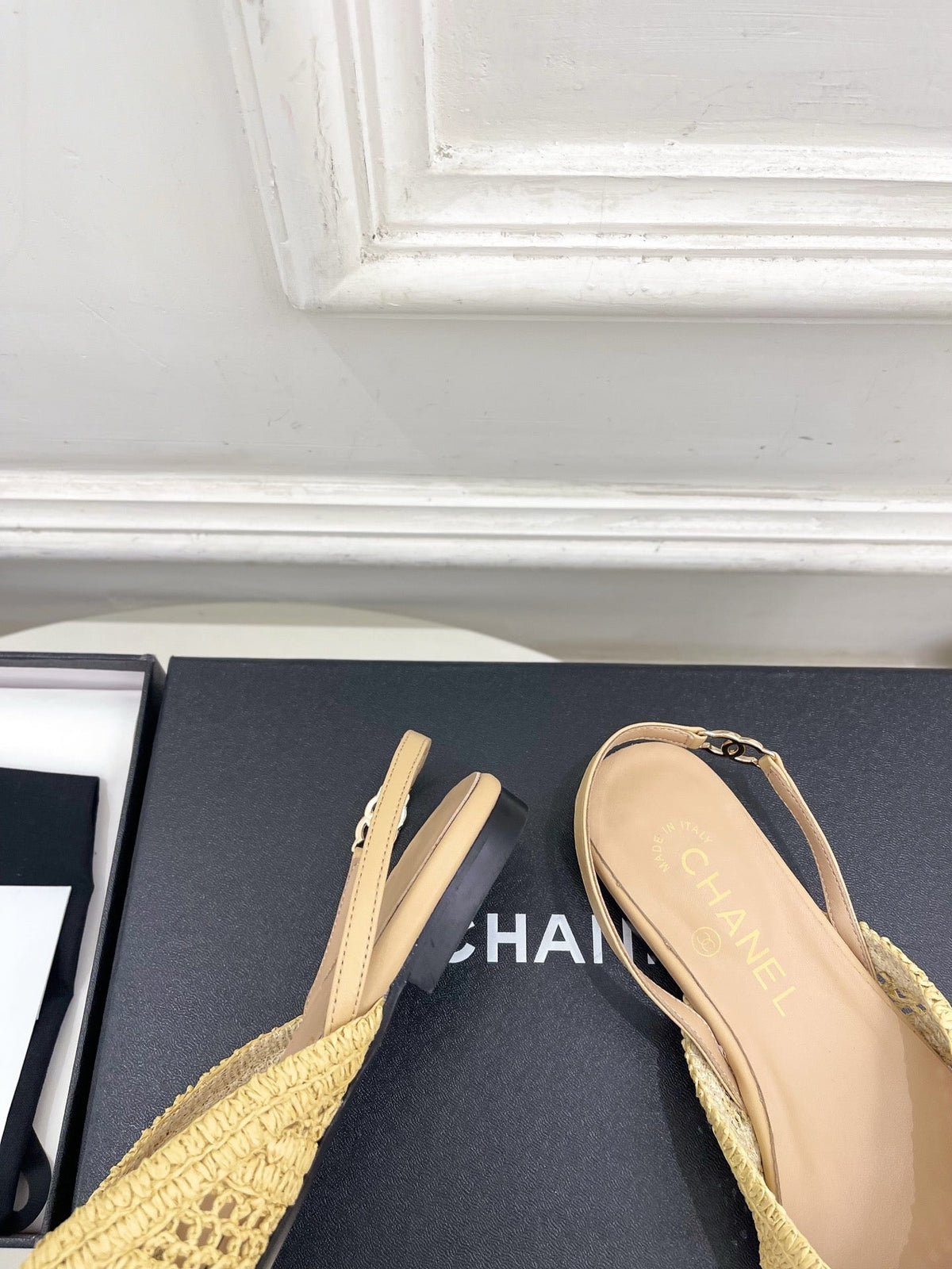 CC 26s Slingback Beige Braided Raffia 946978