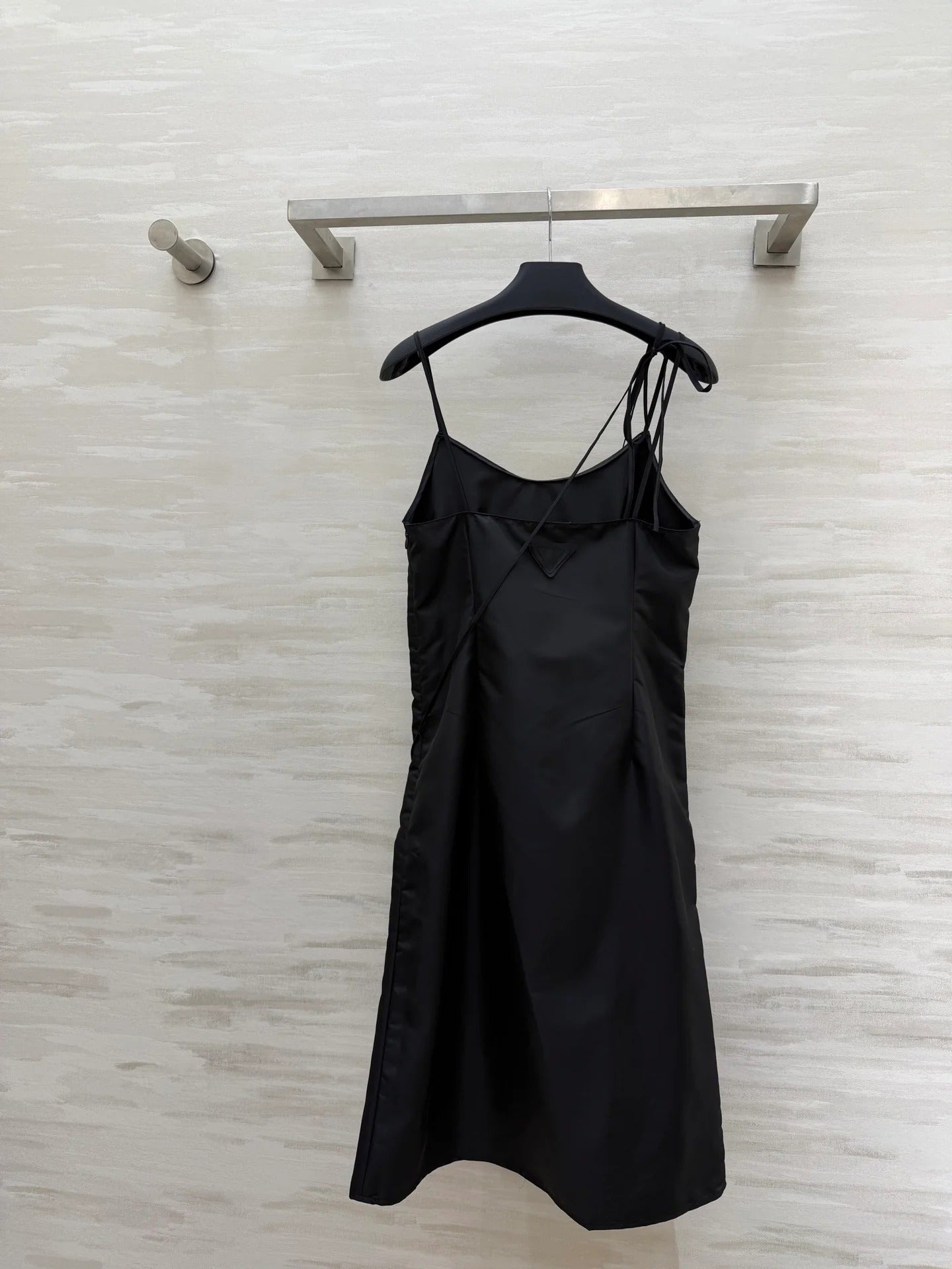 Prada 2026 Slip Dress Black Satin 358324