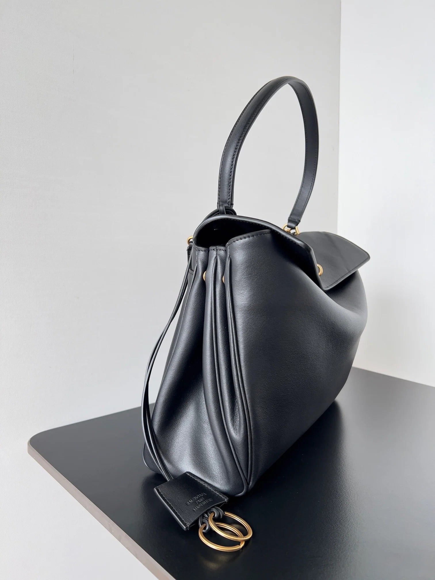Balenciaga Medium Rodeo Bag 35 Black Calfskin Gold Hardware