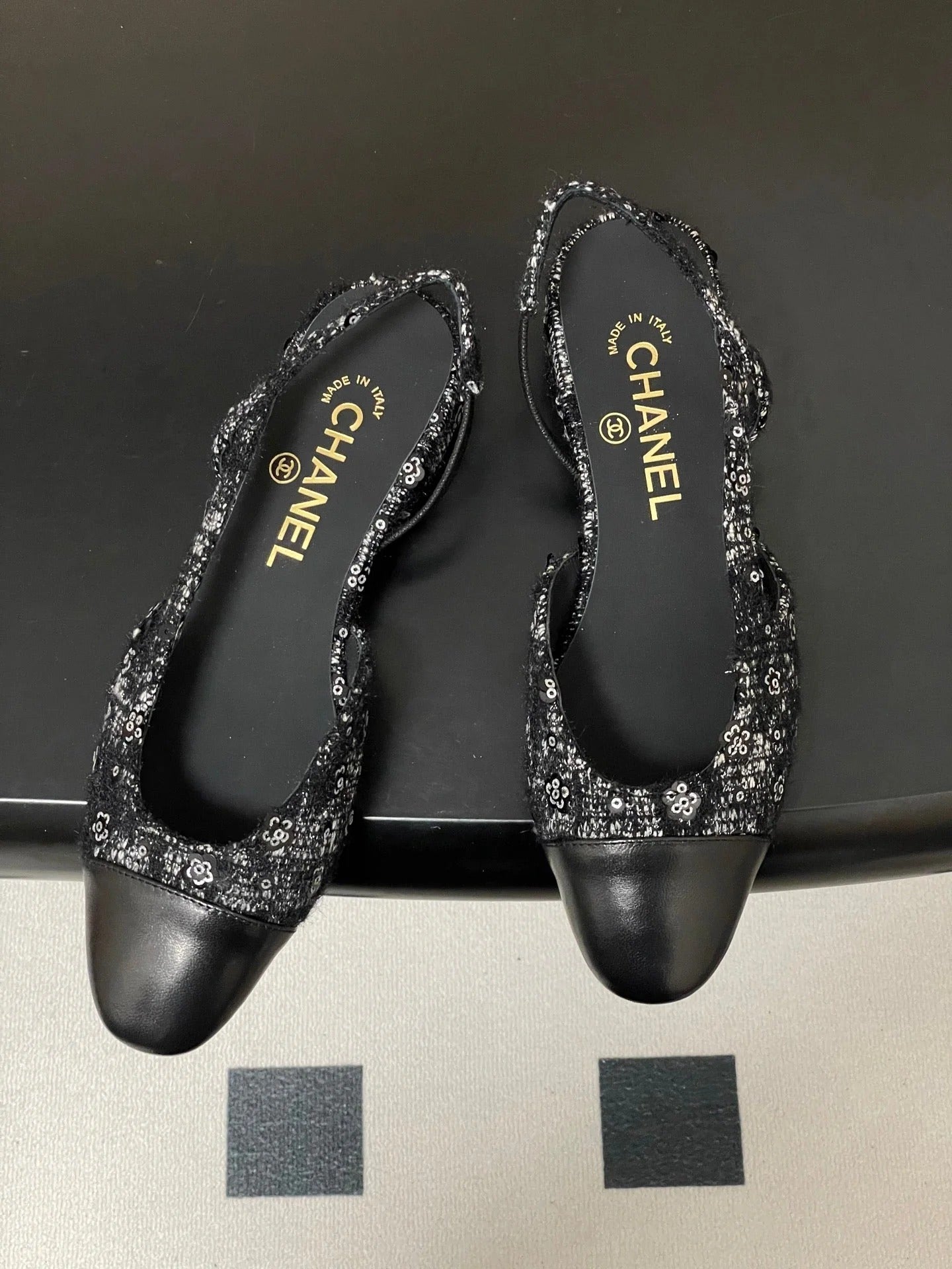 CC 26s Slingback Black Tweed Sheepskin 649420