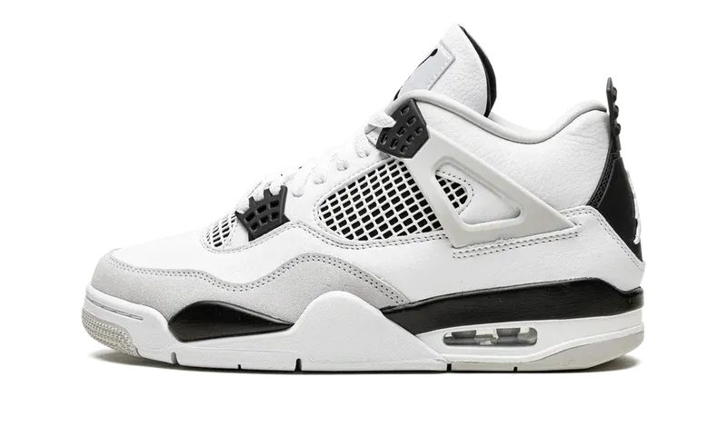 Nike Air Jordan 4 White Gray Black Suede Leather