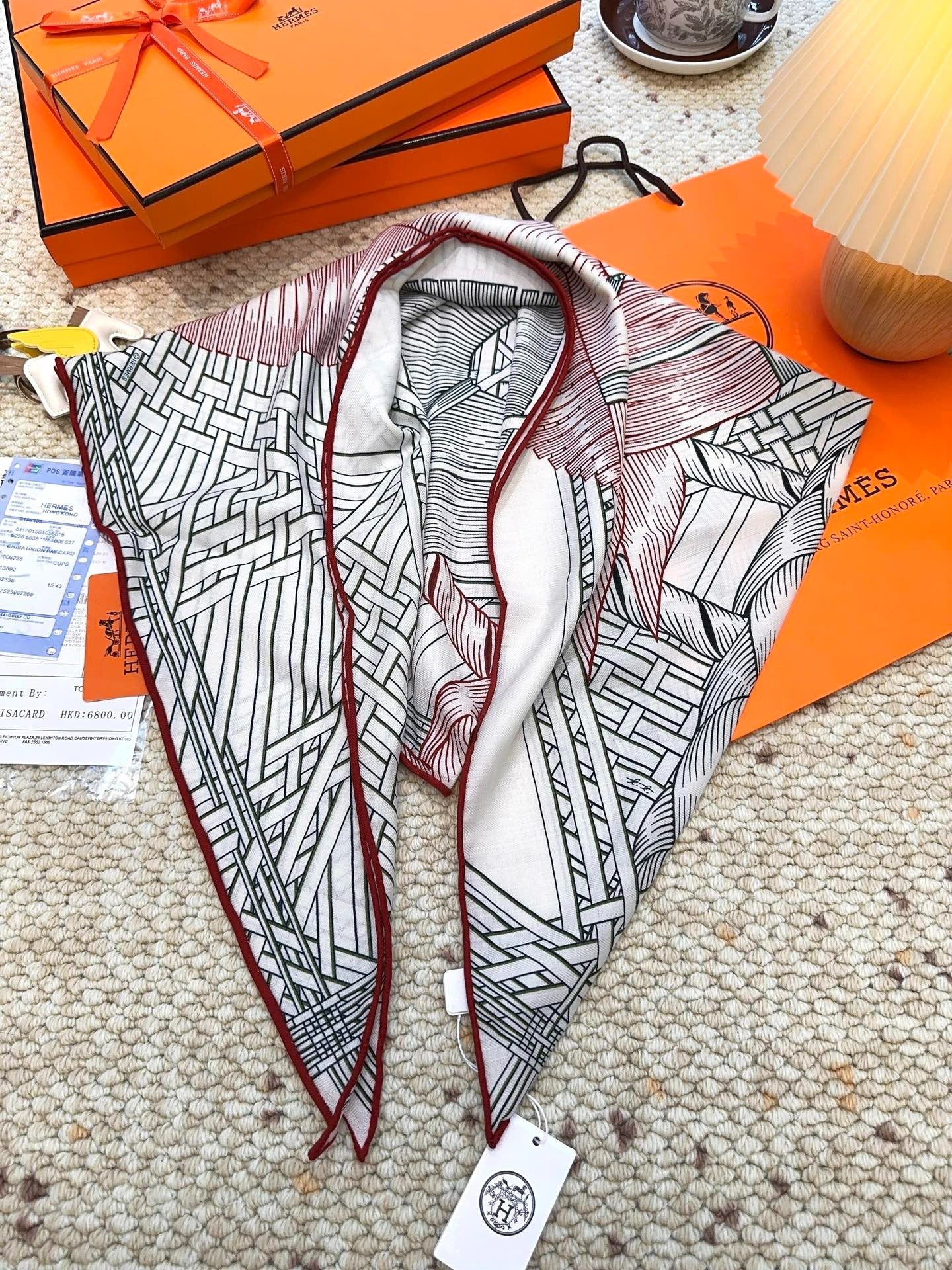 HERMES 25S SCARF 140 IN CASHMERE SILK 854527