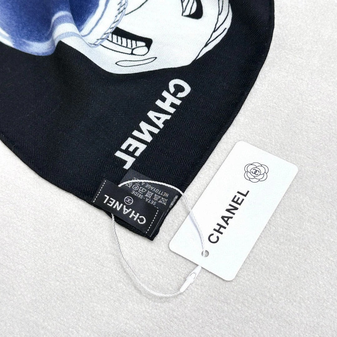 CHANEL 25S SCARF 140 IN CASHMERE SILK 642079