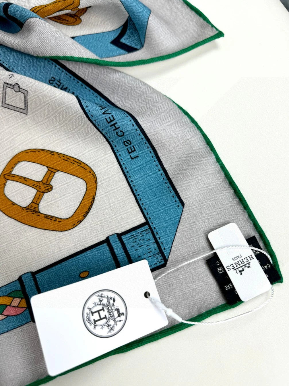 HERMES 25S SCARF 135 IN CASHMERE SILK 737308
