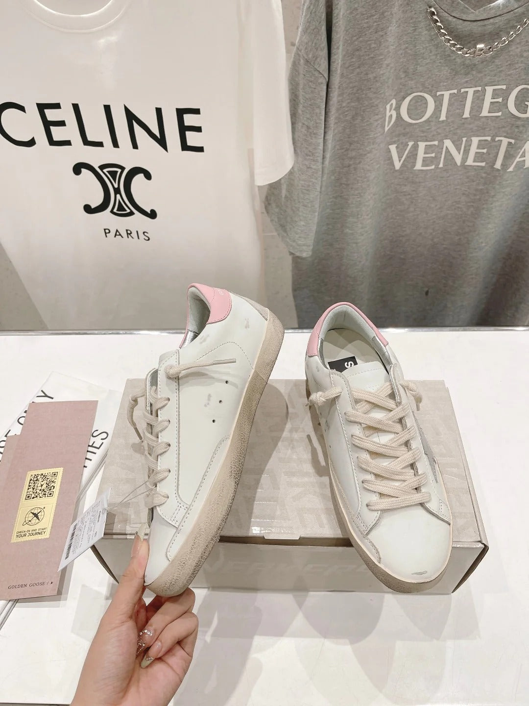 Golden Goose 2026 Deluxe Brand White Grey Pink Cowhide 641190