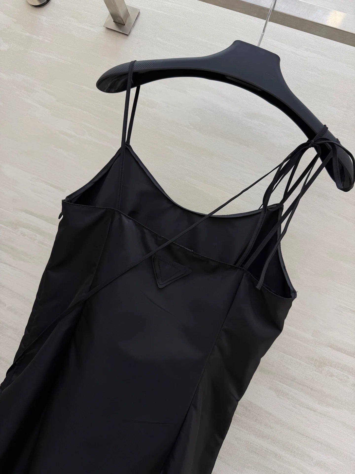 Prada 2026 Slip Dress Black Satin 358324