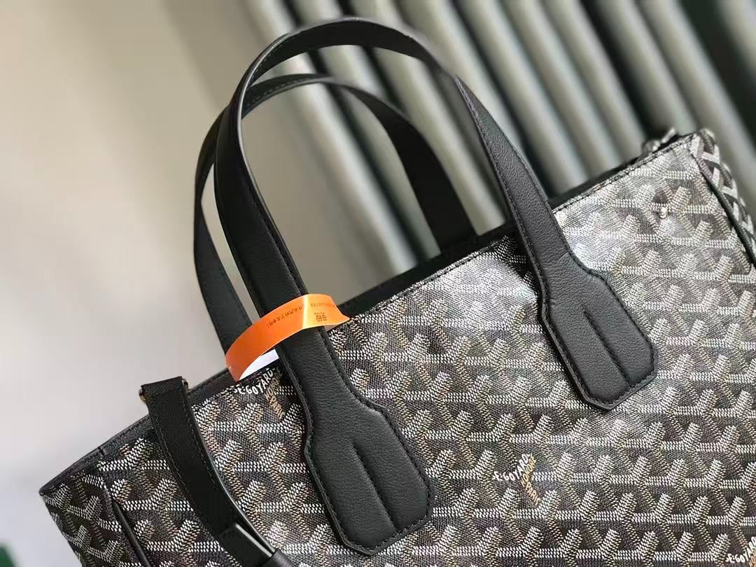 Goyard 2026 Voltaire Bag 38cm Black Goyardine Canvas