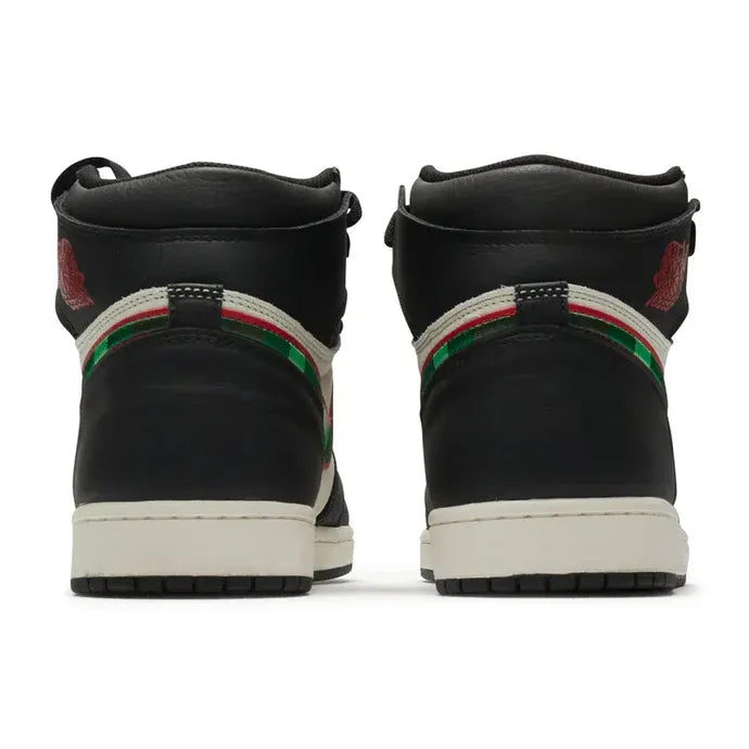 Nike Air Jordan 1 Retro Black White Green Logo Cowhide