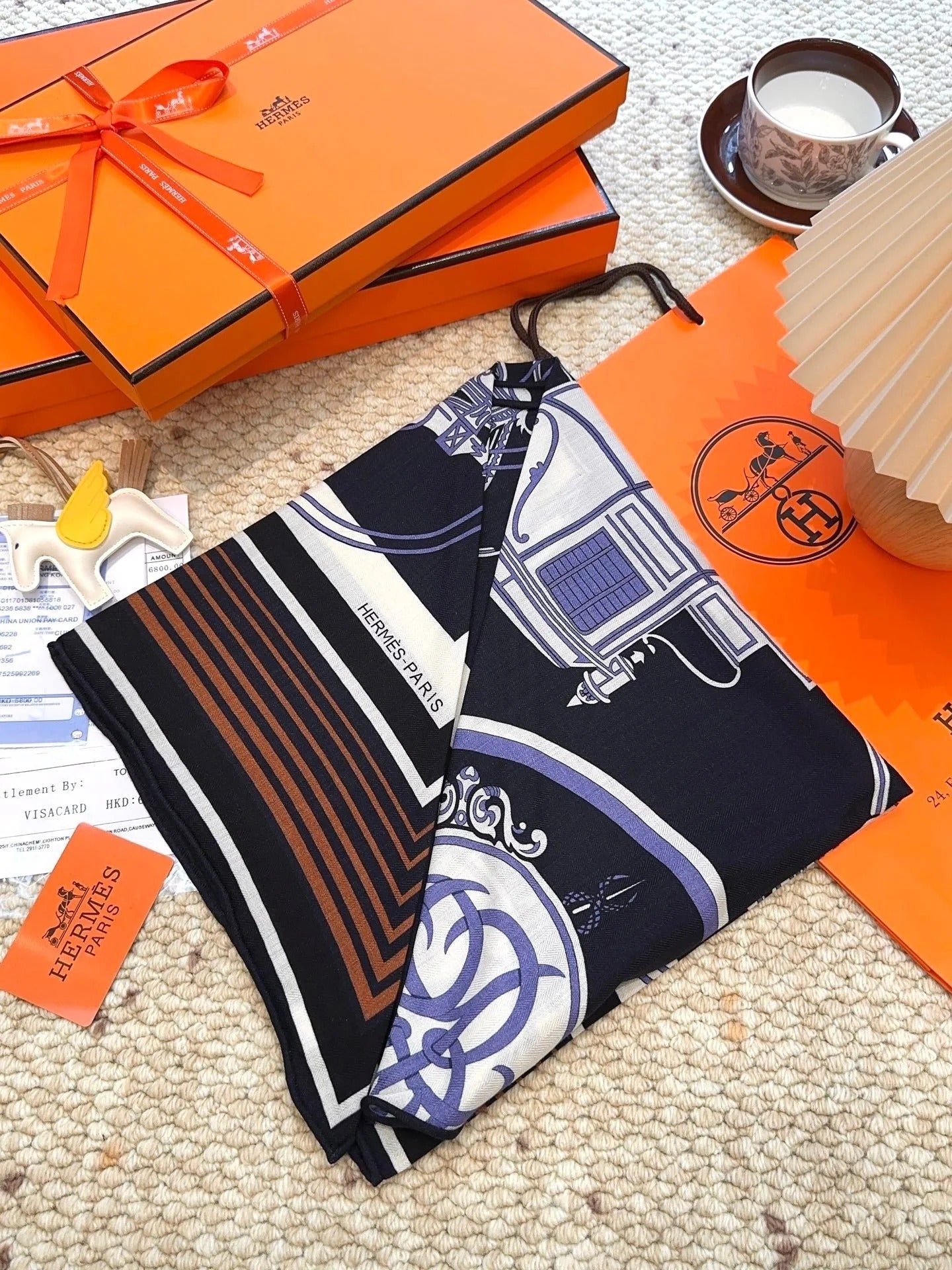 HERMES 25S SCARF 140 IN CASHMERE SILK 854528