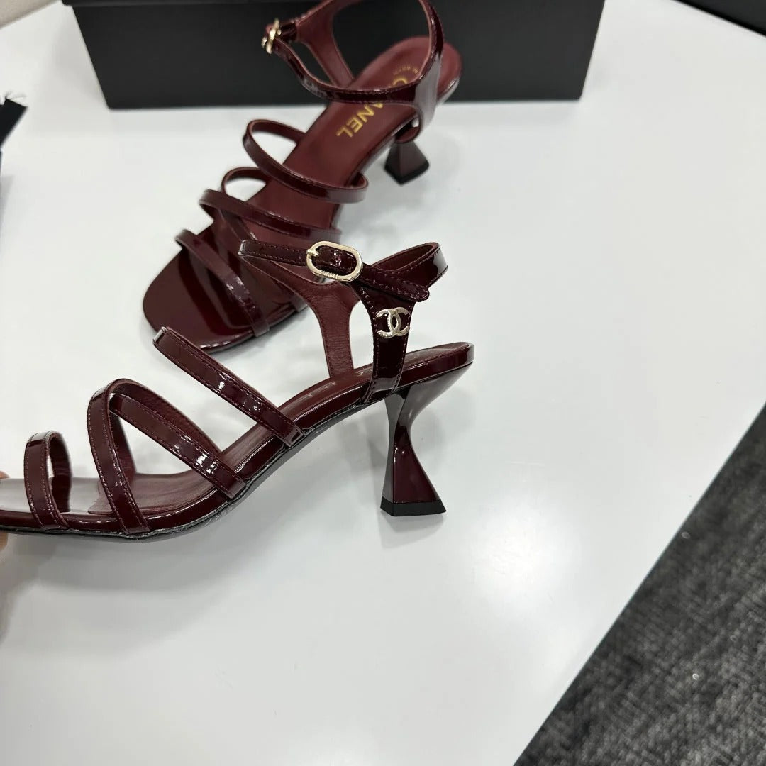 CC 26s High Heel Sandals 65 Burgundy Patent Leather 626288