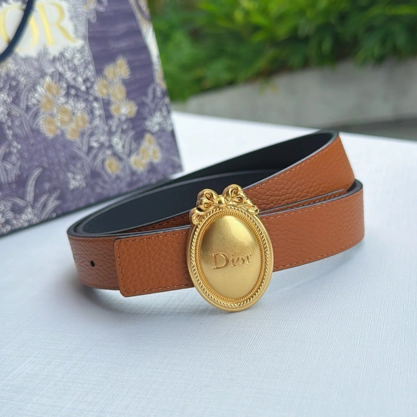 Dior Médaillon Belt 25mm Two-tone Calfskin 210914