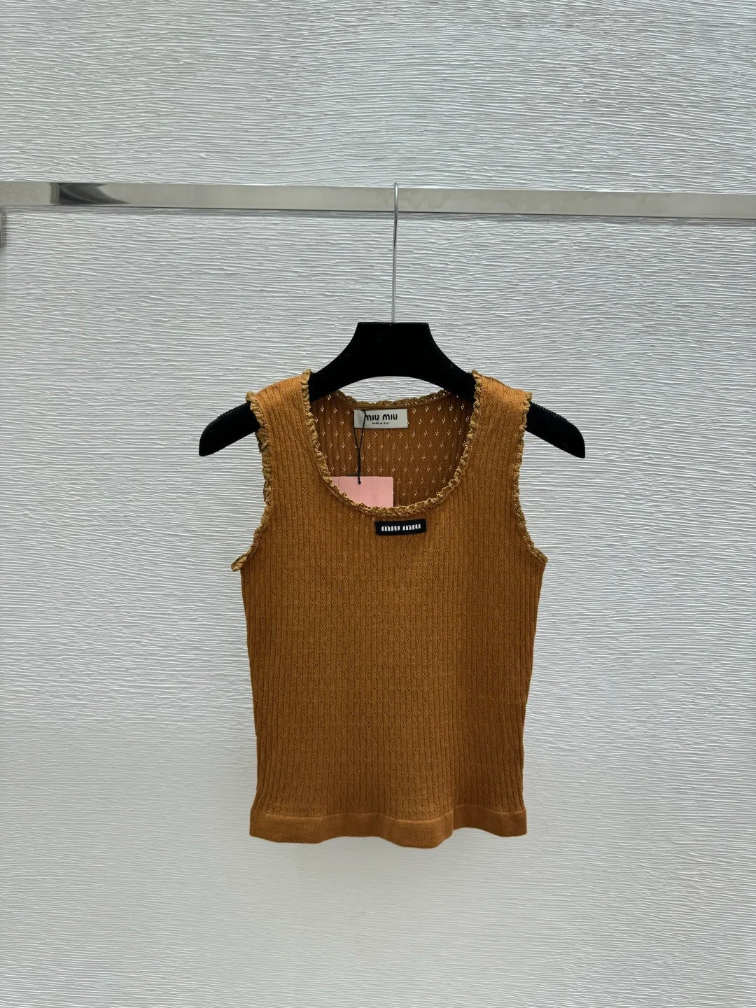 Miumiu 2026 Vest Navy Blue and Brown Wool 132749