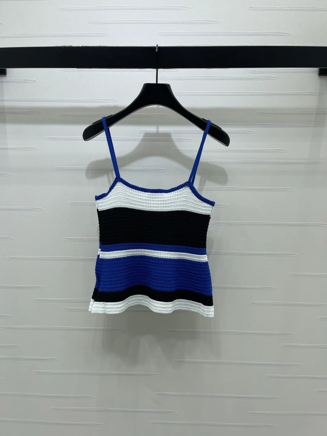 Miu Miu 2026 Striped Knit Tank Top Blue and Yellow Wool