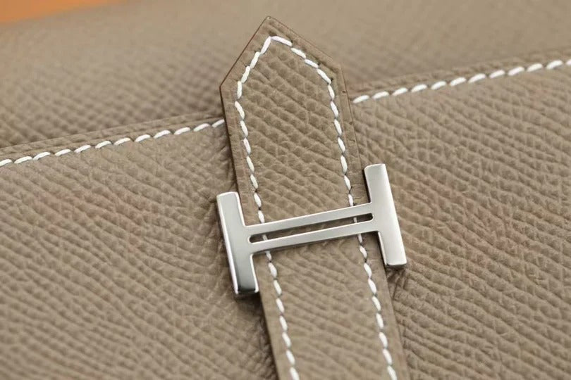 Hermes 2026 Bearn Compact Wallet Etoupe Epsom Leather