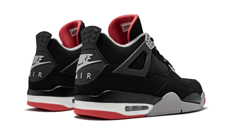 Nike Air Jordan 4 Black Gray Red Suede TPU