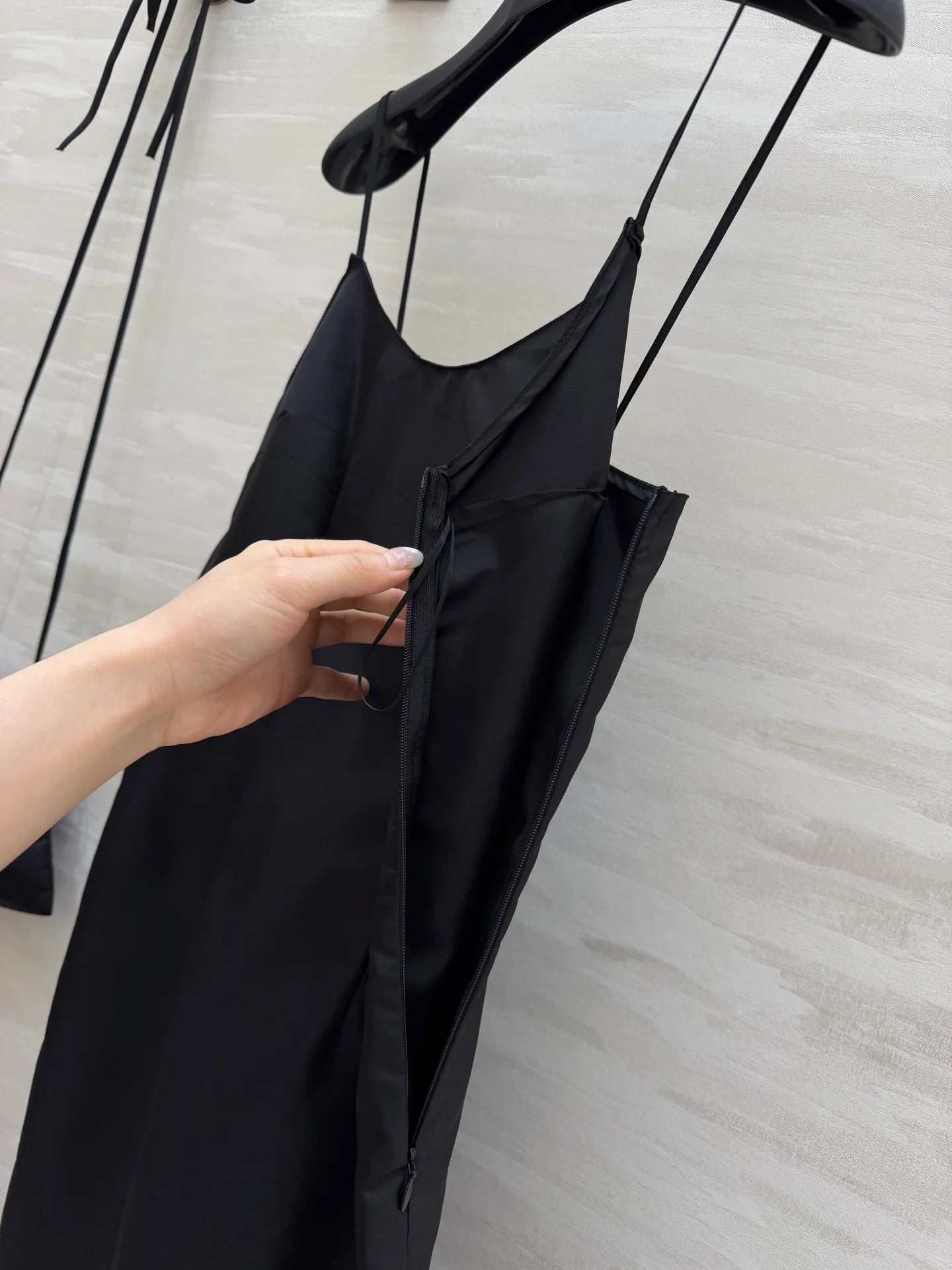 Prada 2026 Slip Dress Black Satin 358324