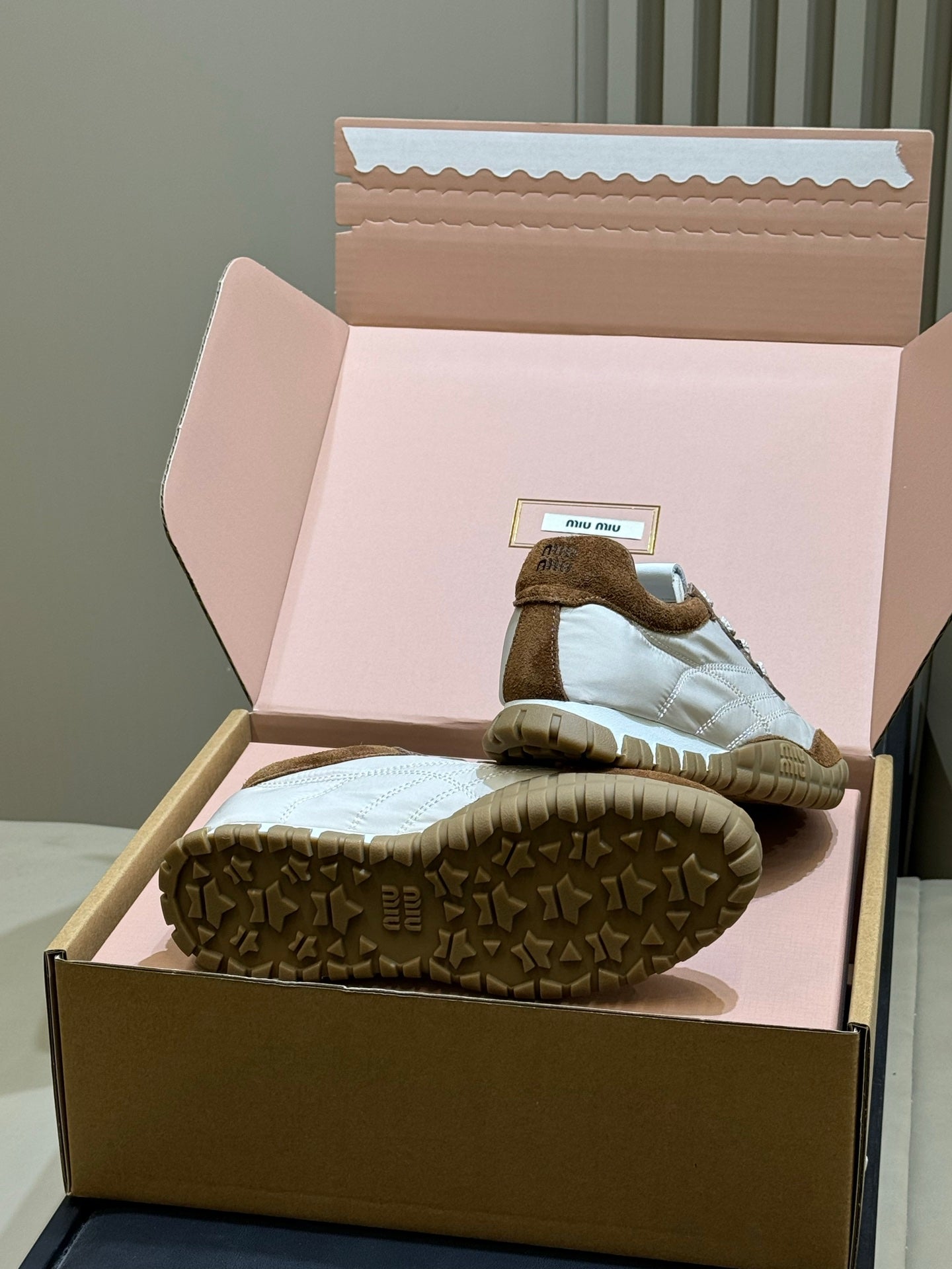 Miu Miu 2026 Tyre Sneaker Brown Leather Suede 621352