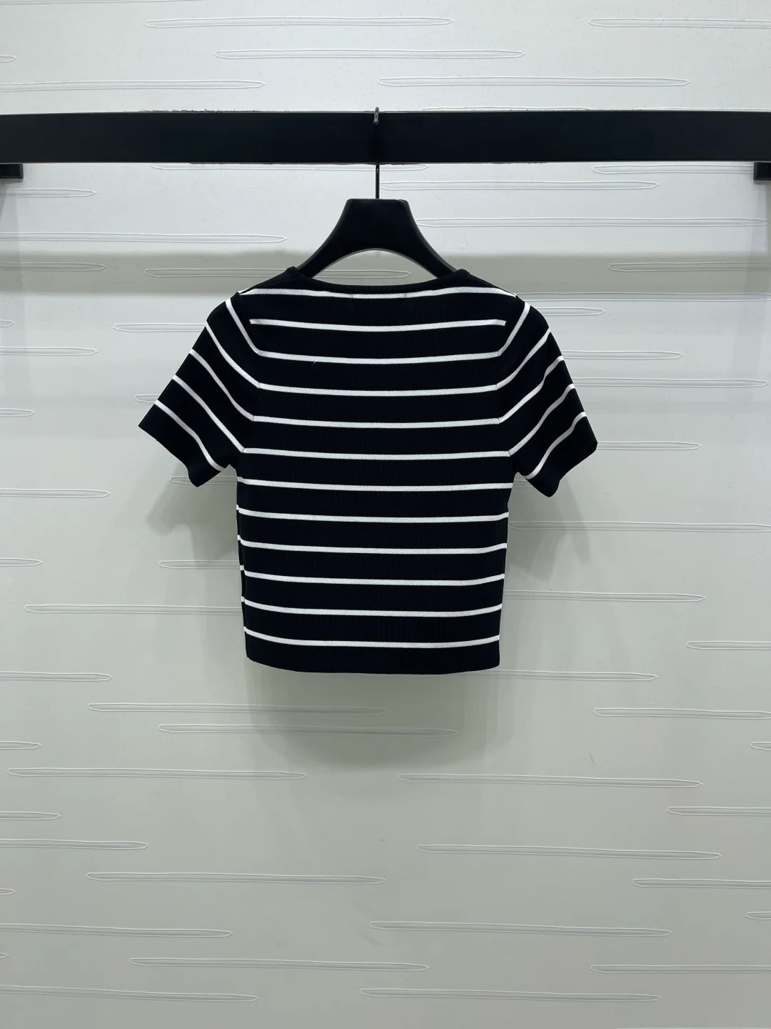 Dior 2026 Crew Neck Striped Knit Short-Sleeve T-Shirt Wool